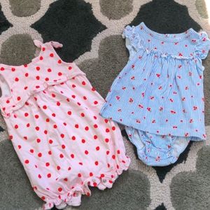 ❤️ 3/$20 9mo girls romper dress summer lot bundle